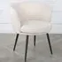 Flora Accent Chair with Black Legs - Cream, Boucle