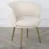 Flora Accent Chair with Golden Legs - Cream, Boucle