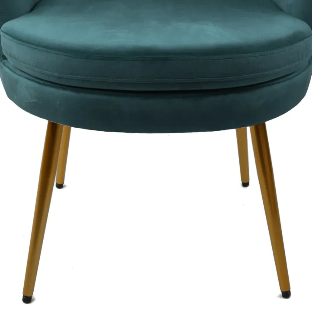 Flora Petal Back Armchair - Teal, Velvet