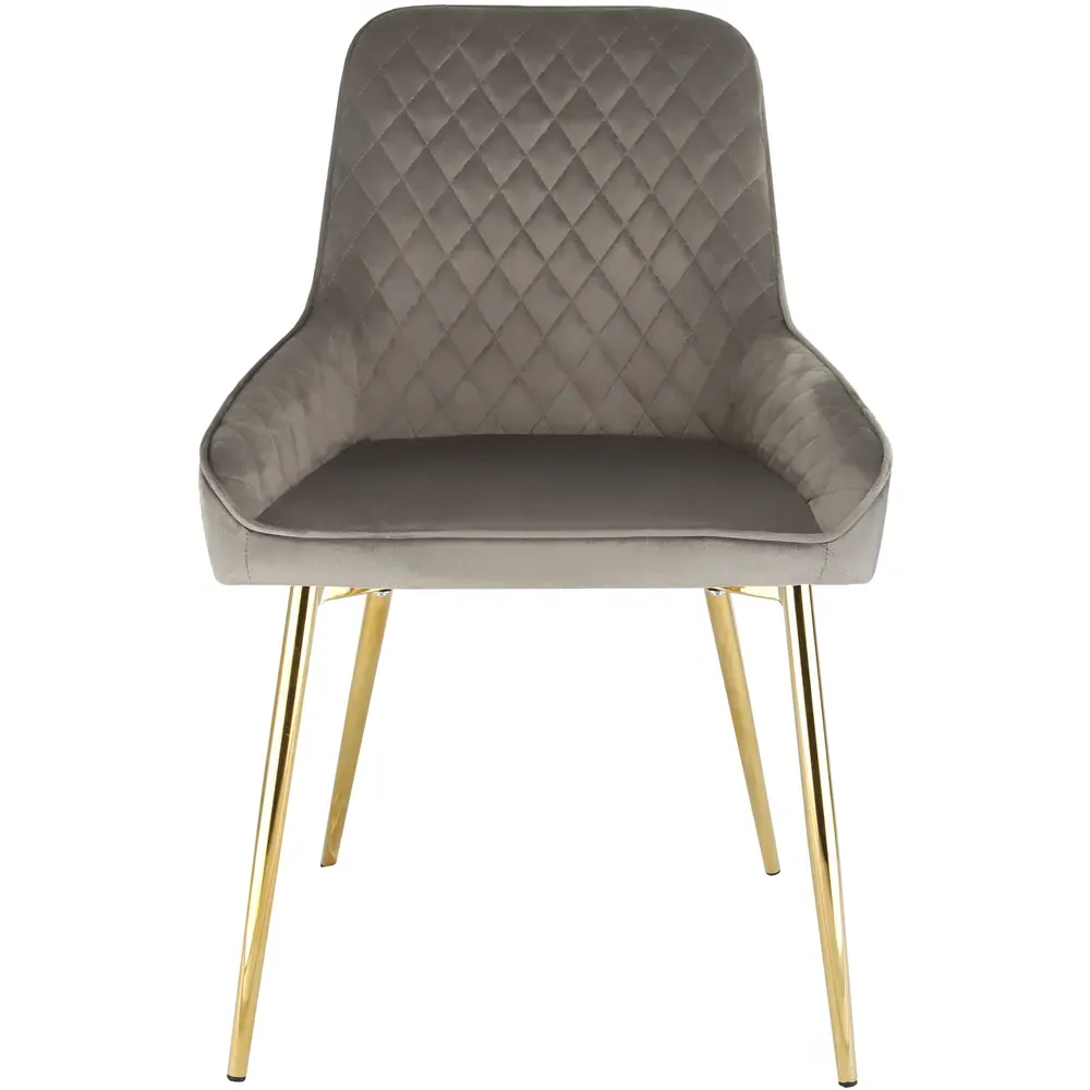 Hamilton Set of 2 Dining Chairs - Grey, Velvet