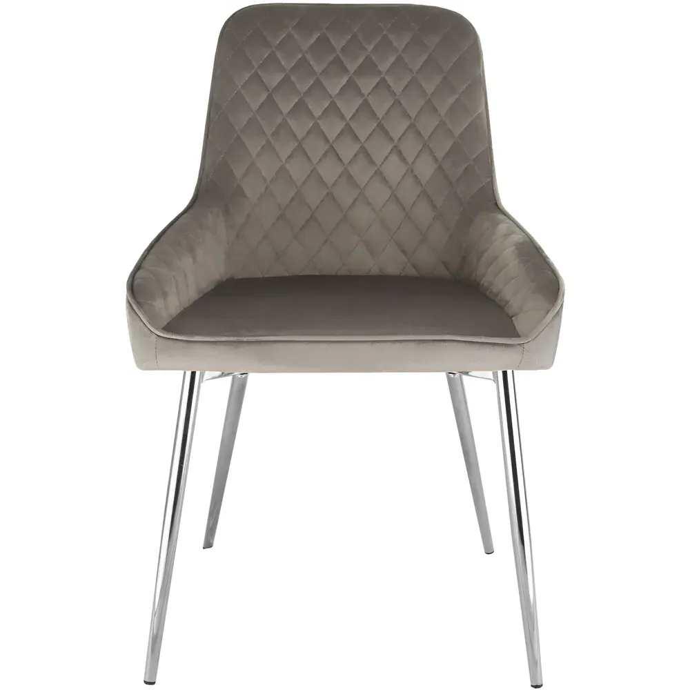 Hamilton Set of 2 Dining Chairs - Grey, Velvet