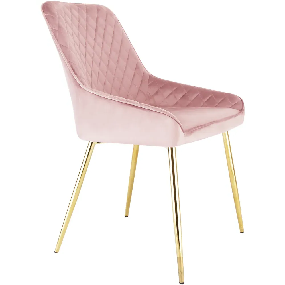 Hamilton Set of 2 Velvet Dining Chairs - Pink
