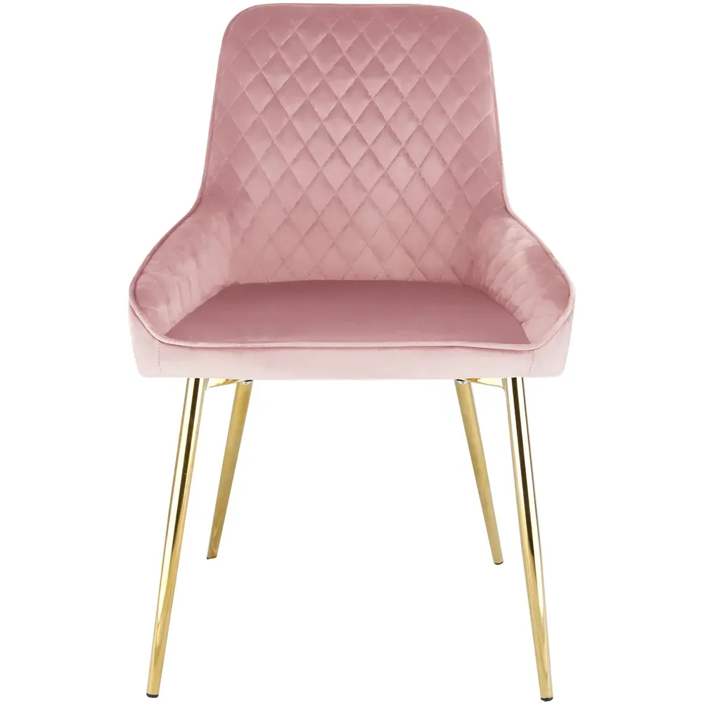 Hamilton Set of 2 Velvet Dining Chairs - Pink