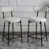 Long Lulu Set of 2 Bar Stools - Cream, Boucle