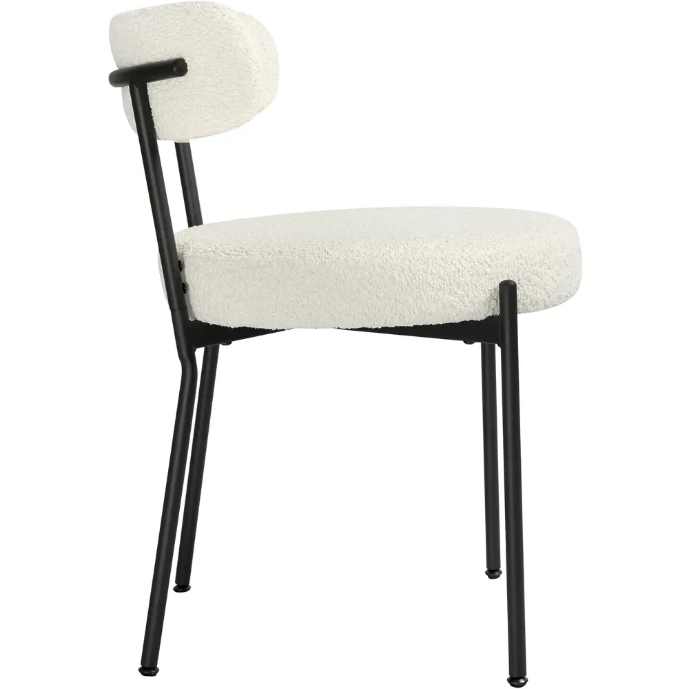 Lulu Set of 2 Dining Chairs - Cream, Boucle