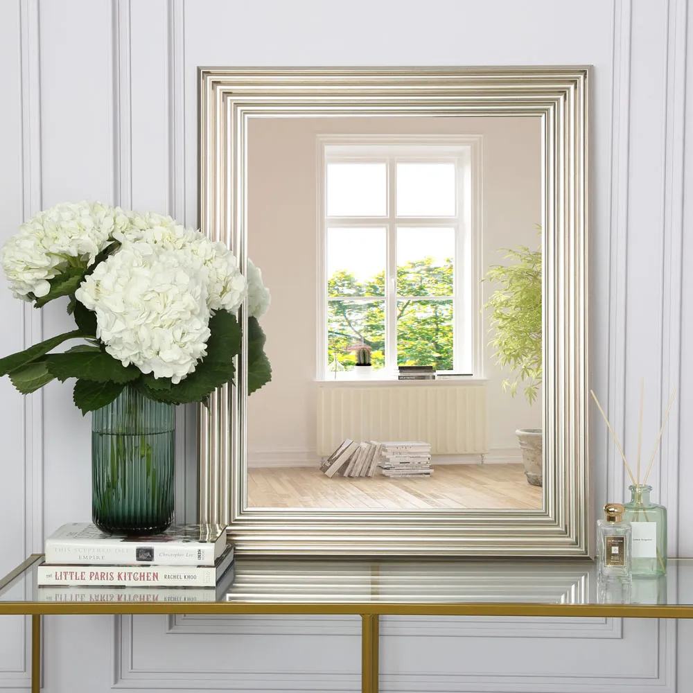 Medea Rectangular Wall Mirror - Silver