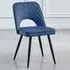 Metis Set of 2 Dining Chairs - Dark Blue, Velvet