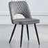 Metis Set of 2 Dining Chairs - Dark Grey, Velvet