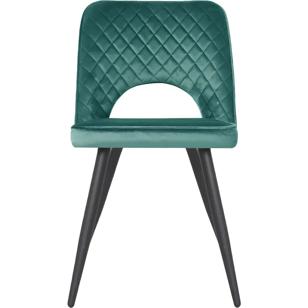 Metis Set of 2 Dining Chairs - Green, Velvet