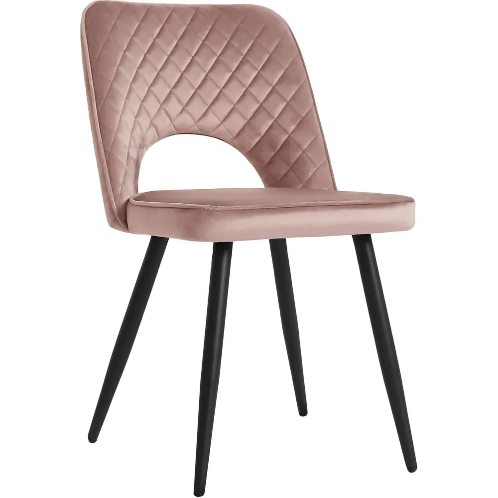 Metis Set of 2 Dining Chairs - Pink, Velvet