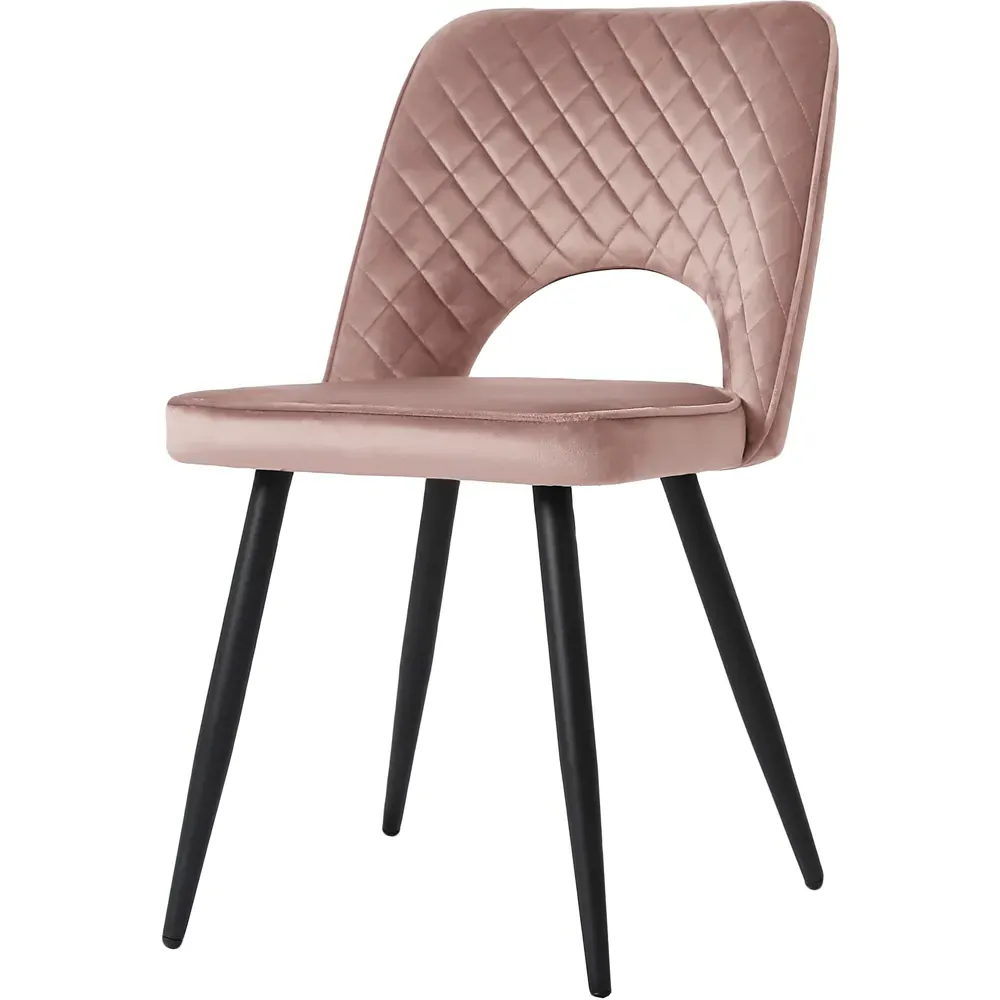 Metis Set of 2 Dining Chairs - Pink, Velvet