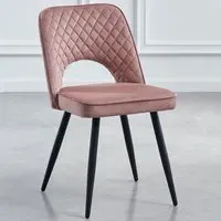 Metis Set of 2 Dining Chairs - Pink, Velvet