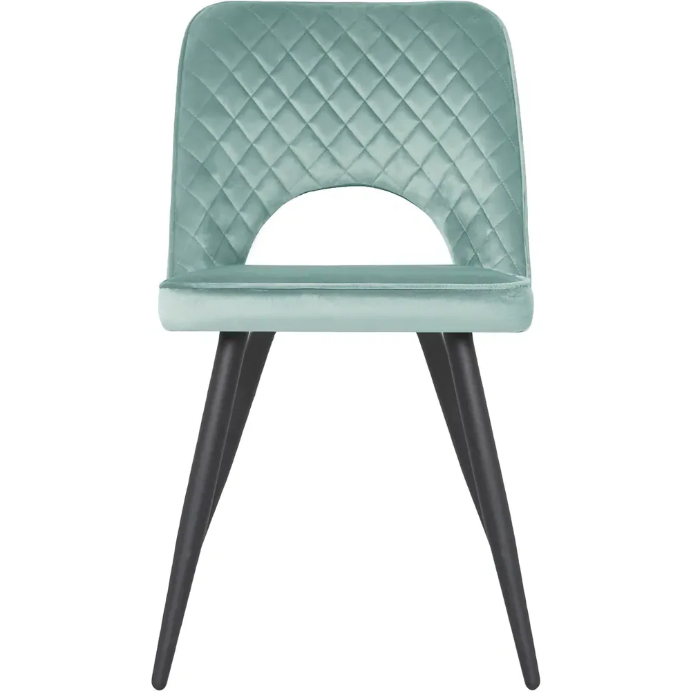 Metis Set of 2 Dining Chairs - Teal, Velvet