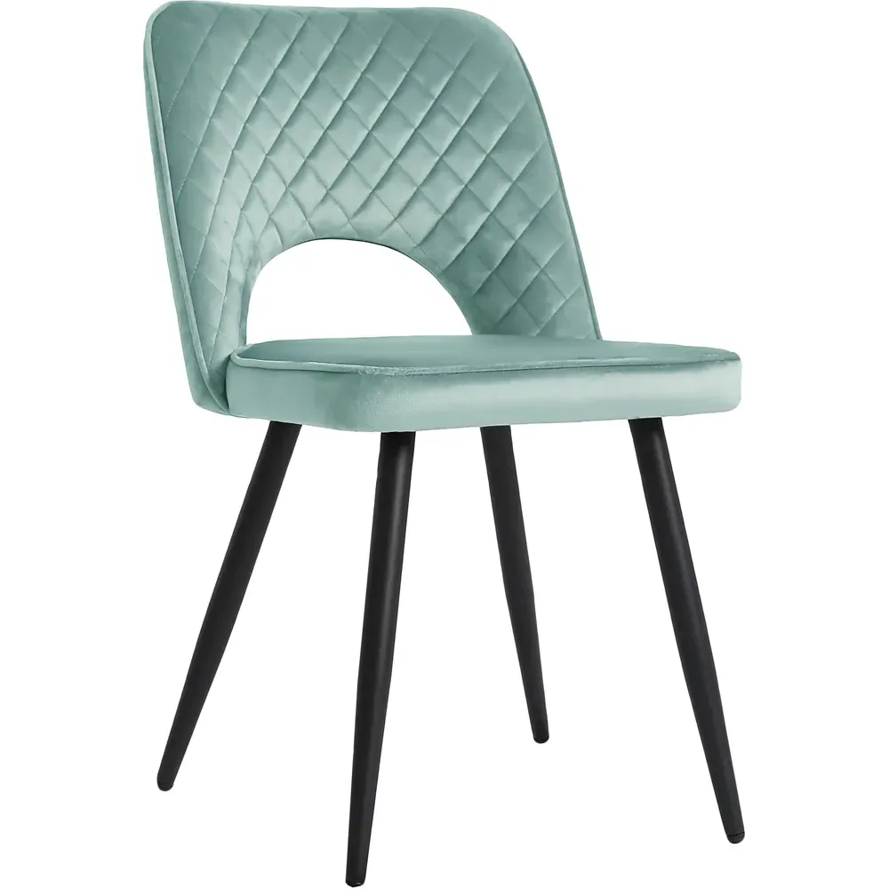 Metis Set of 2 Dining Chairs - Teal, Velvet