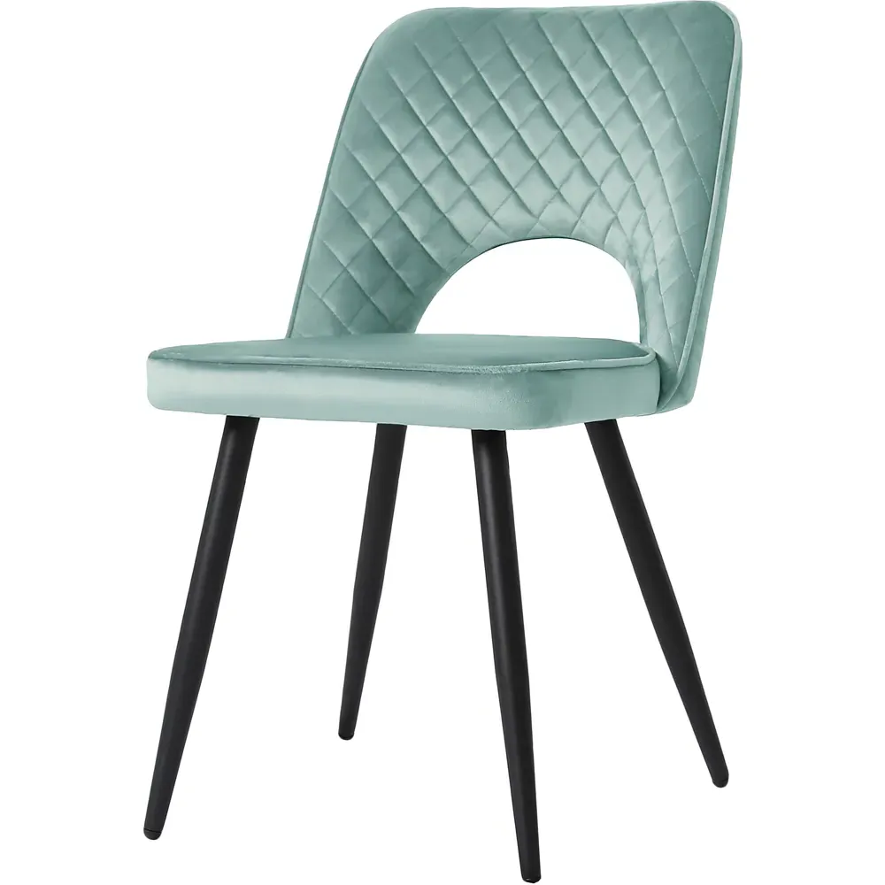 Metis Set of 2 Dining Chairs - Teal, Velvet