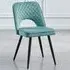 Metis Set of 2 Dining Chairs - Teal, Velvet