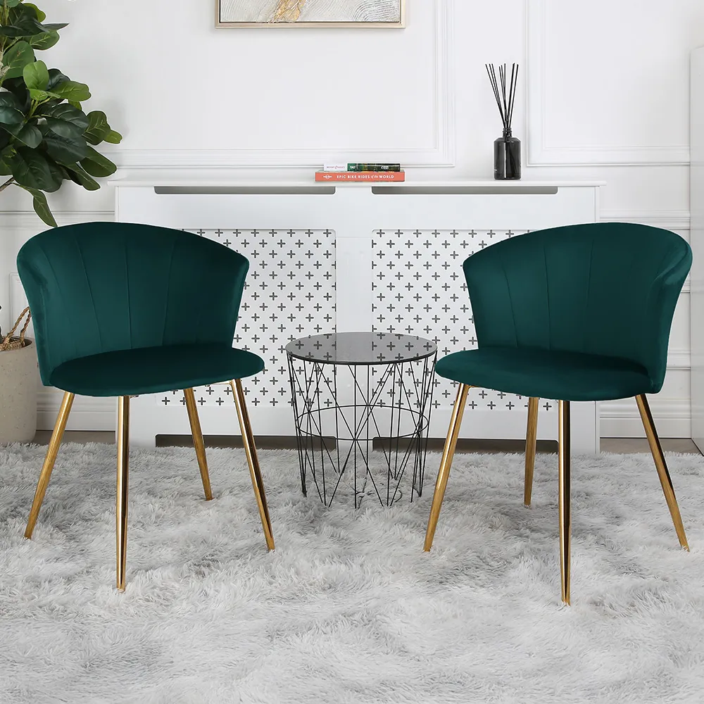 Mill Set of 2 Dining Chairs - Green, Velvet image