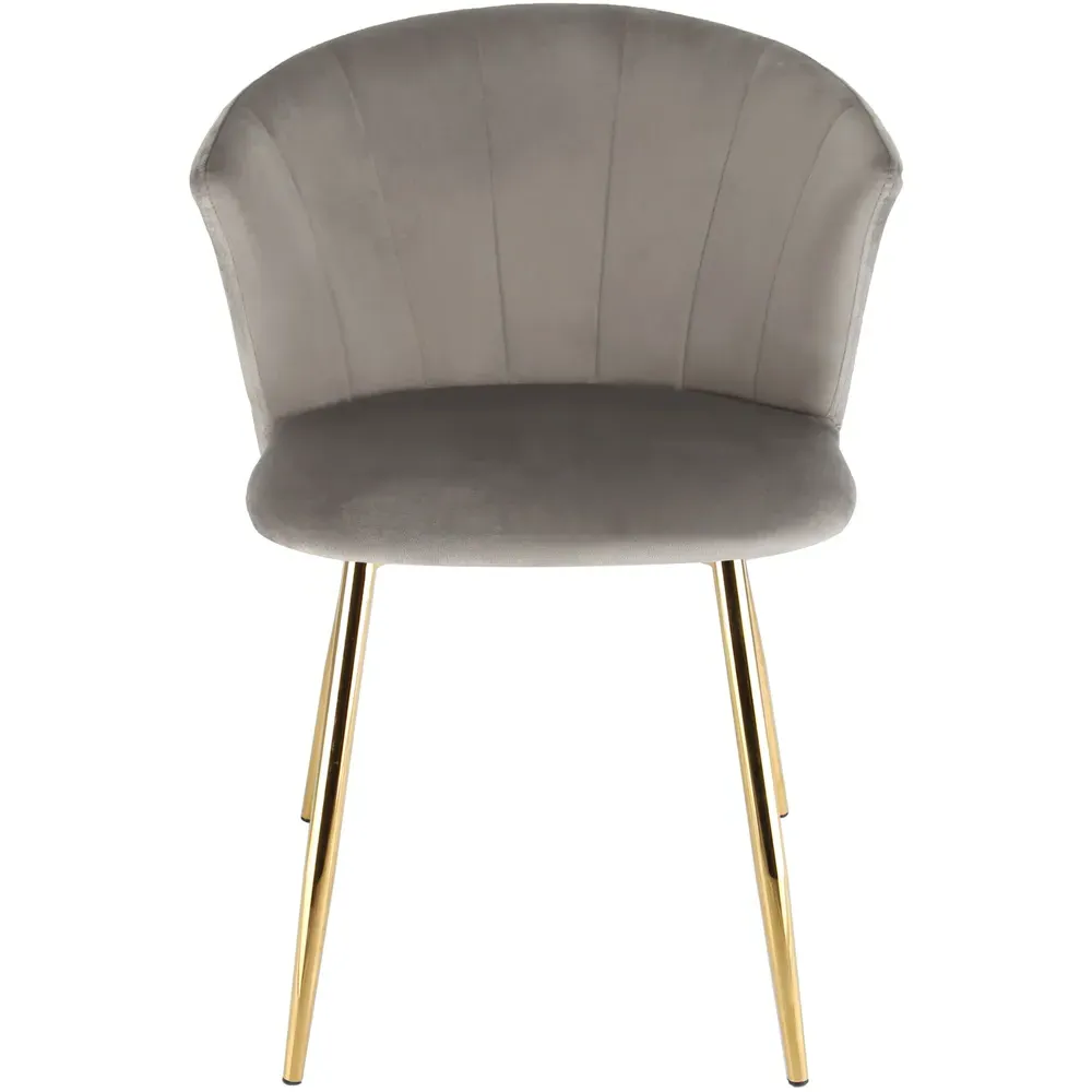 Mill Set of 2 Dining Chairs - Grey, Velvet