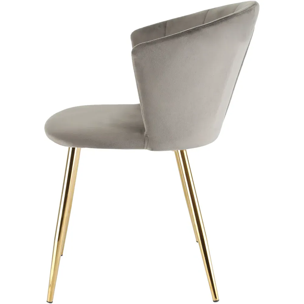 Mill Set of 2 Dining Chairs - Grey, Velvet