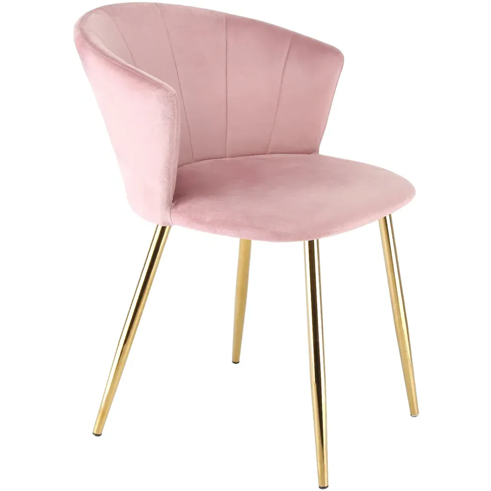 Mill Set of 2 Dining Chairs - Pink, Velvet