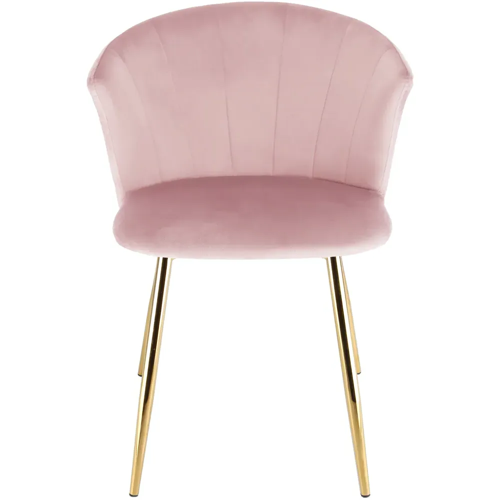 Mill Set of 2 Dining Chairs - Pink, Velvet