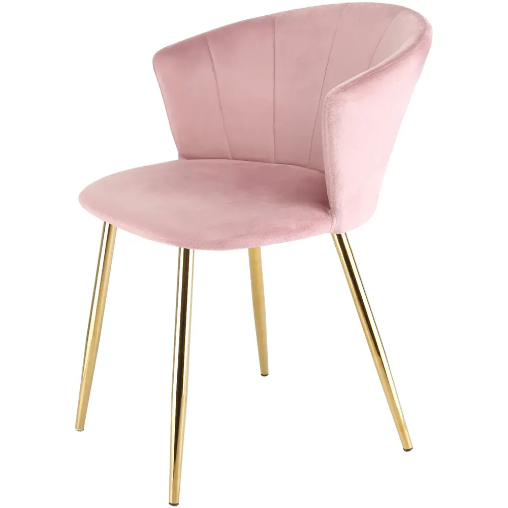 Mill Set of 2 Dining Chairs - Pink, Velvet