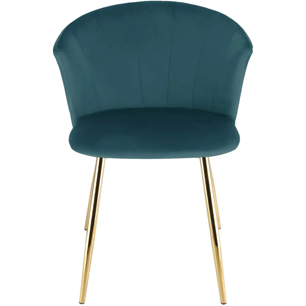 Mill Set of 2 Dining Chairs - Teal, Velvet
