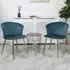Mill Set of 2 Dining Chairs - Teal, Velvet