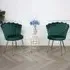Mini Flora Set of 2 Dining Chairs - Green, Velvet