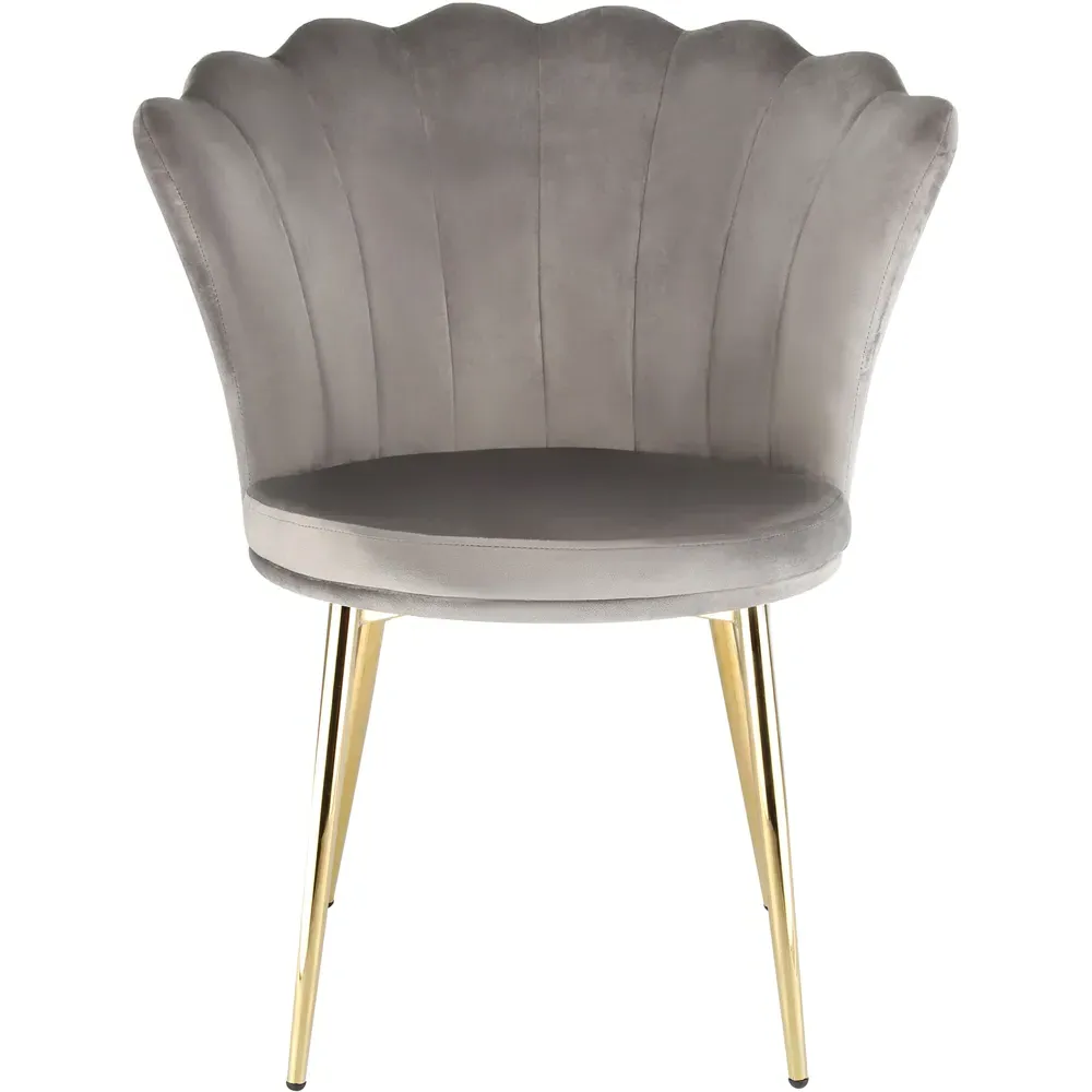 Mini Flora Set of 2 Dining Chairs - Grey, Velvet