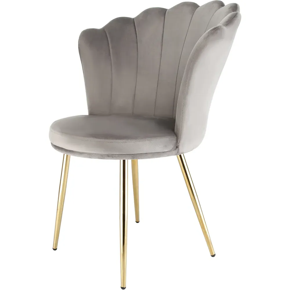 Mini Flora Set of 2 Dining Chairs - Grey, Velvet