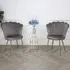Mini Flora Set of 2 Dining Chairs - Grey, Velvet