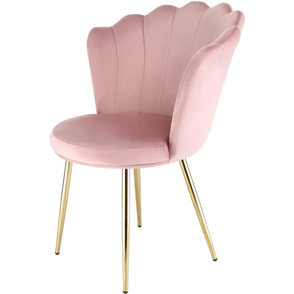 Mini Flora Set of 2 Dining Chairs - Pink, Velvet