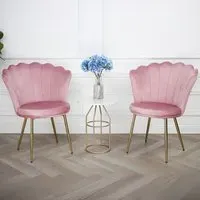 Mini Flora Set of 2 Dining Chairs - Pink, Velvet