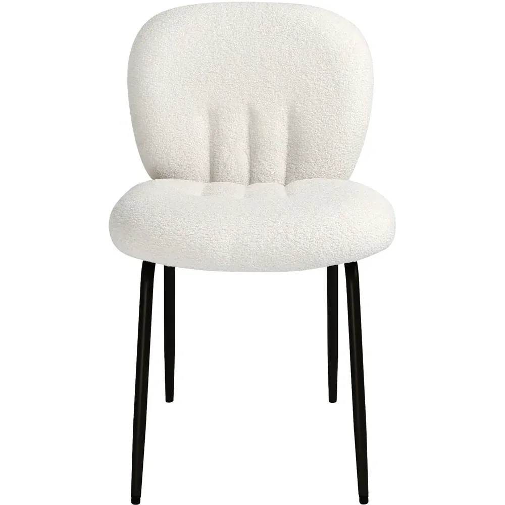 Muffin Set of 2 Dining Chairs - Cream, Boucle