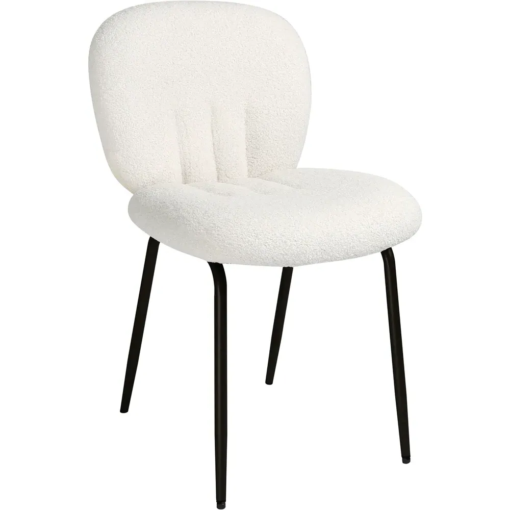 Muffin Set of 2 Dining Chairs - Cream, Boucle