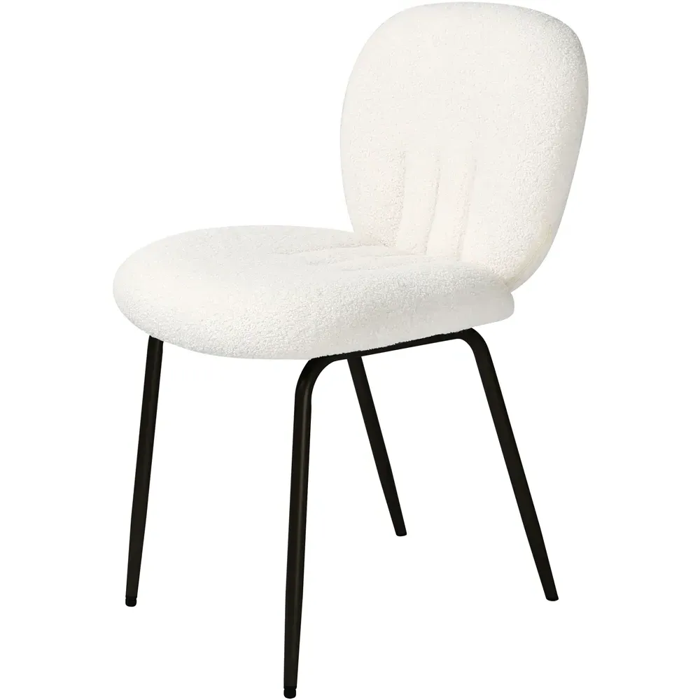 Muffin Set of 2 Dining Chairs - Cream, Boucle