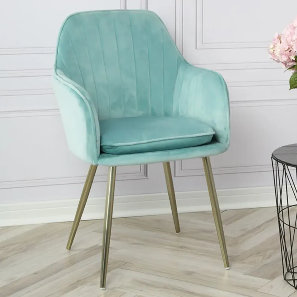 Muse Accent Chair Set of 2 - Blue, Velvet image