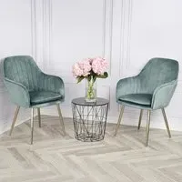 Muse Accent Chair Set of 2 - Green, Velvet