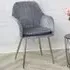 Muse Accent Chair Set of 2 - Grey Velvet, Golden Legs
