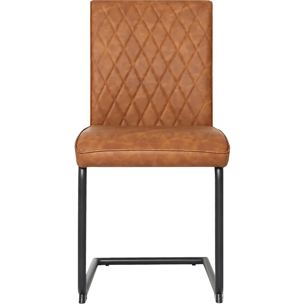 Nestor Set of 2 Dining Chairs - Tan, Leather