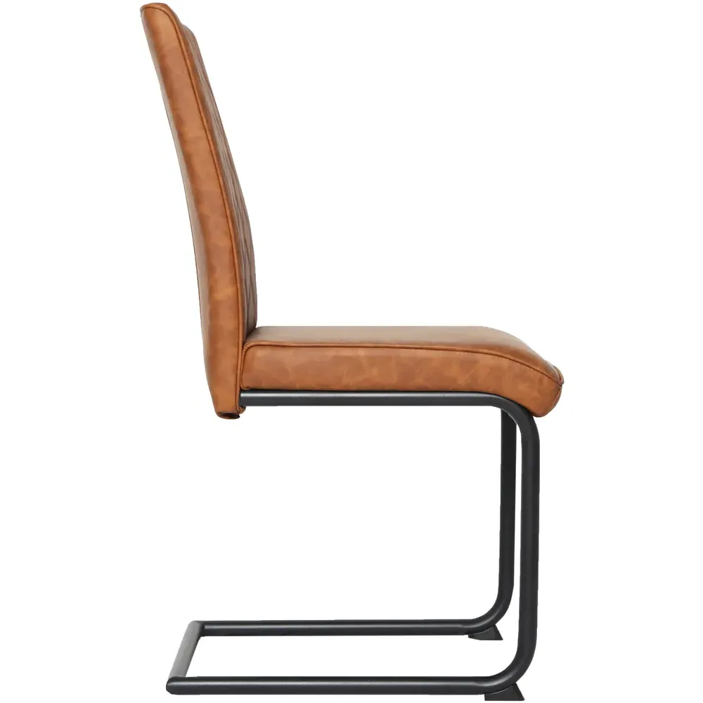 Nestor Set of 2 Dining Chairs - Tan, Leather