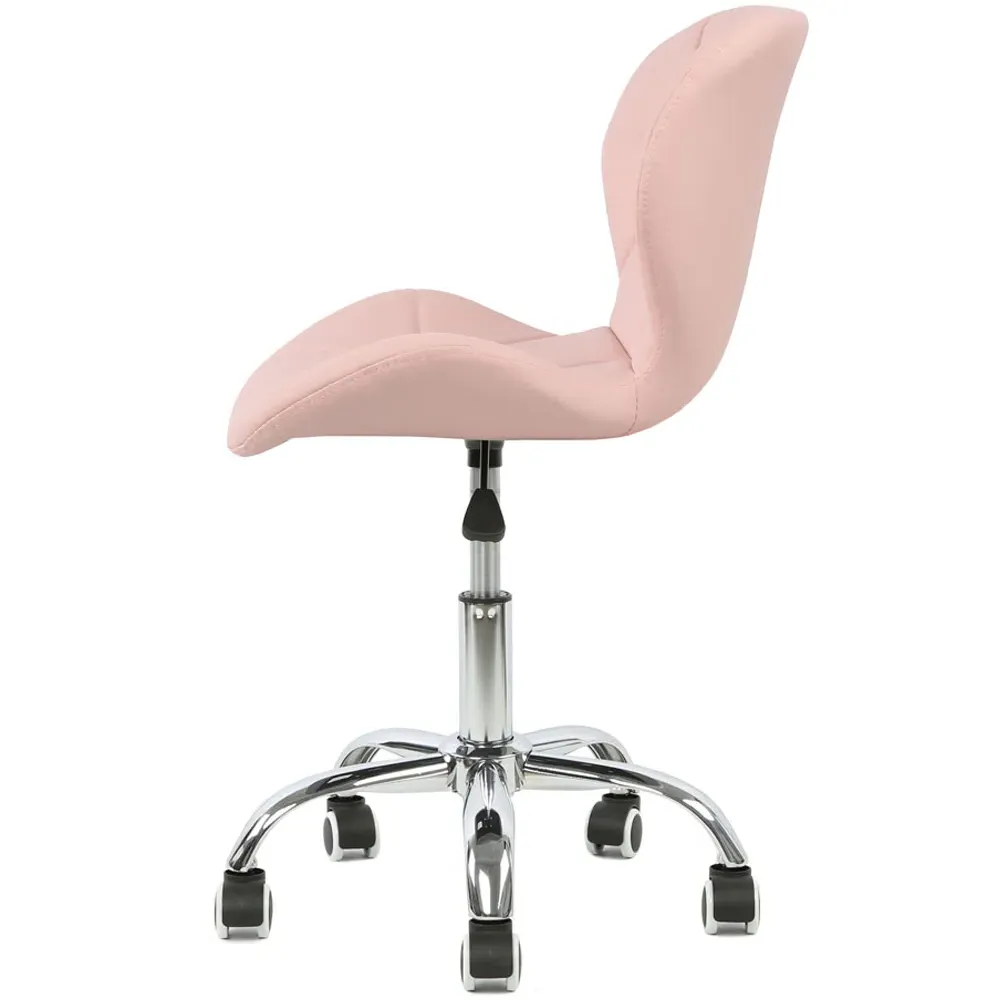 Orion Swivel Office Chair - Pink, Leather