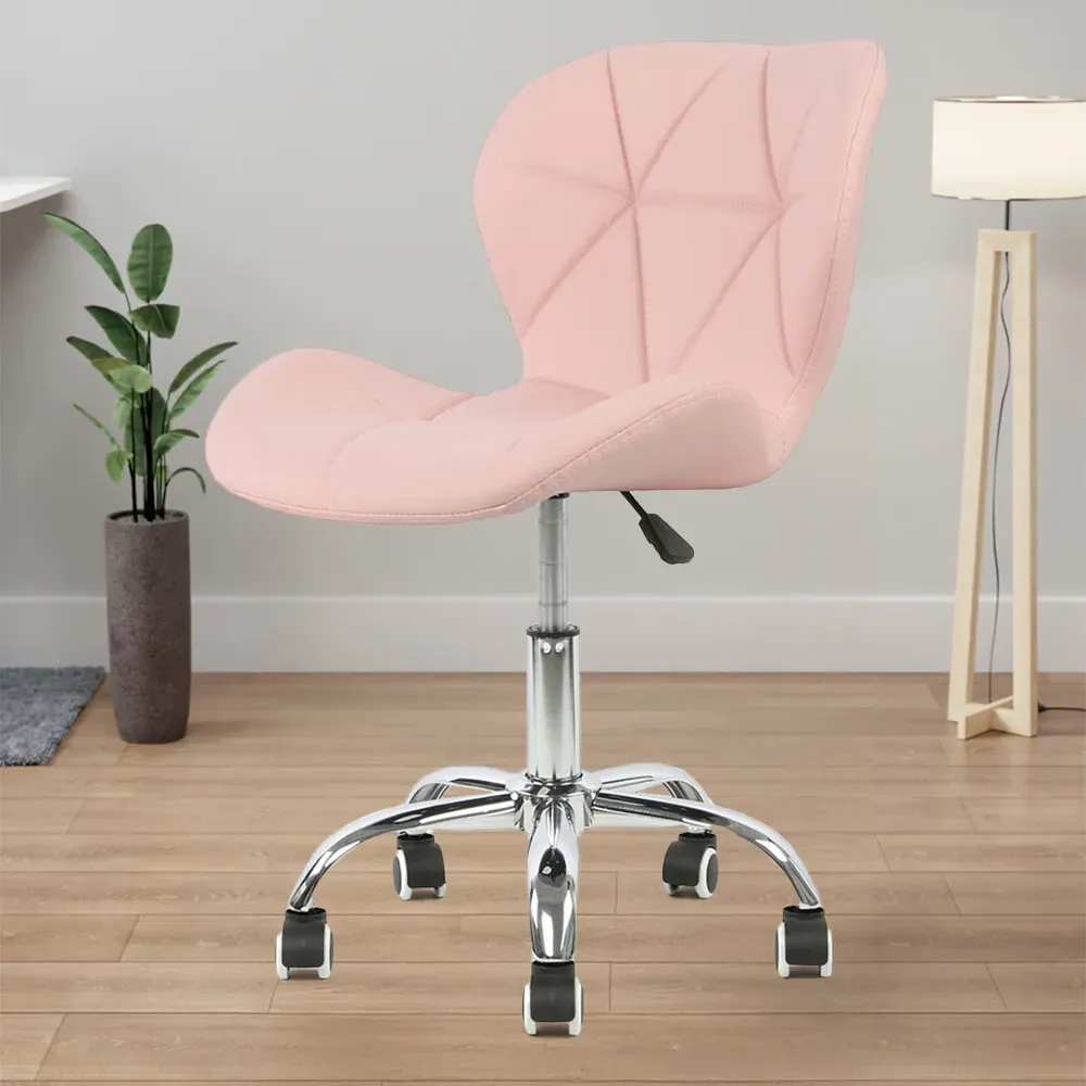 Orion Swivel Office Chair - Pink, Leather