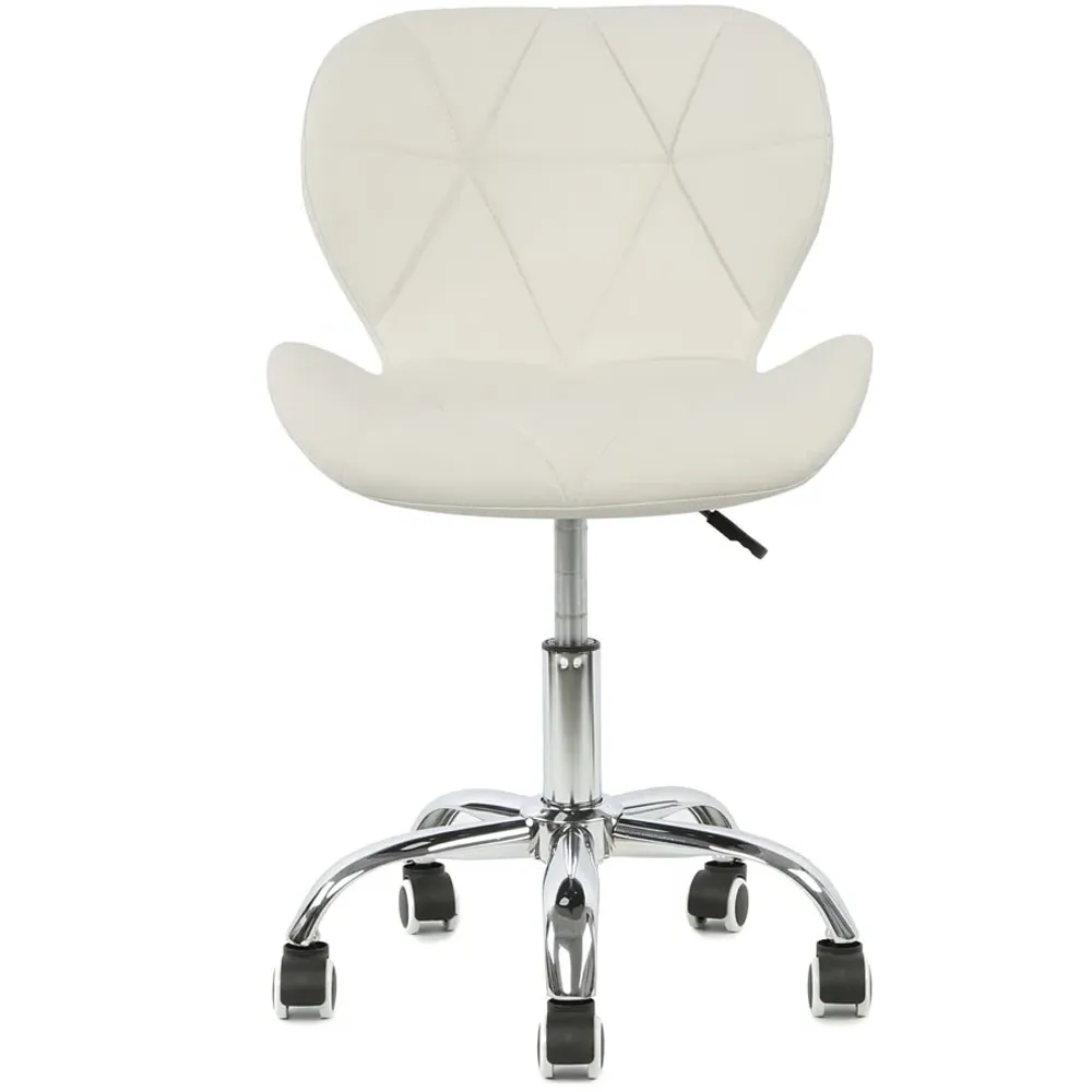 Orion Swivel Office Chair - White, Leather