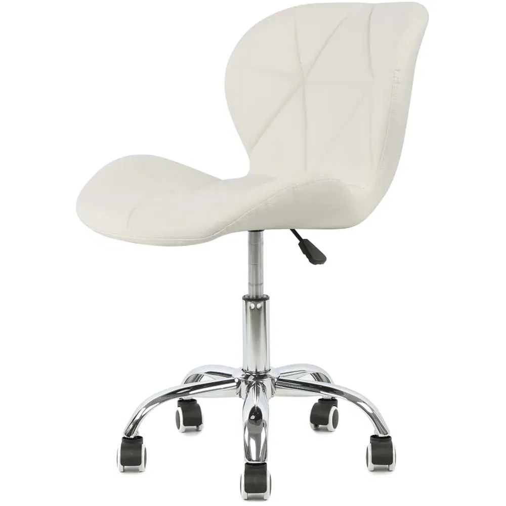 Orion Swivel Office Chair - White, Leather