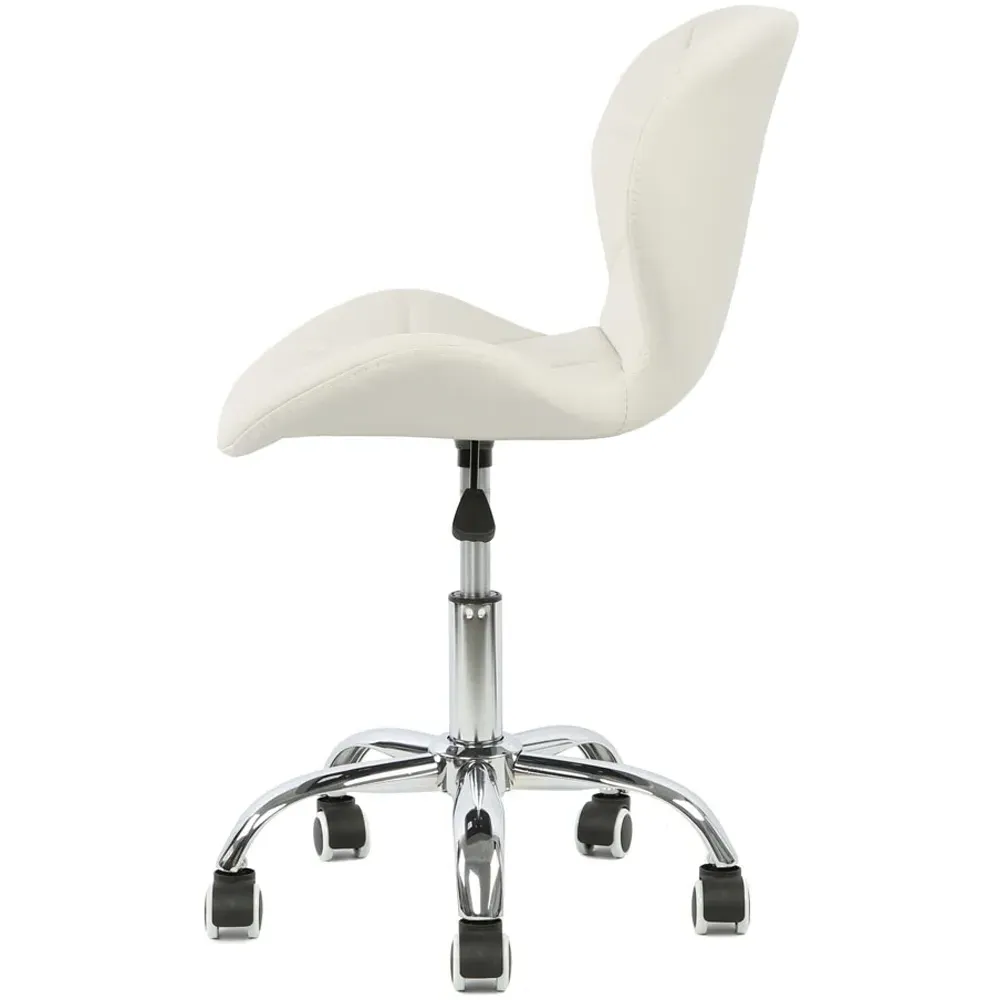 Orion Swivel Office Chair - White, Leather