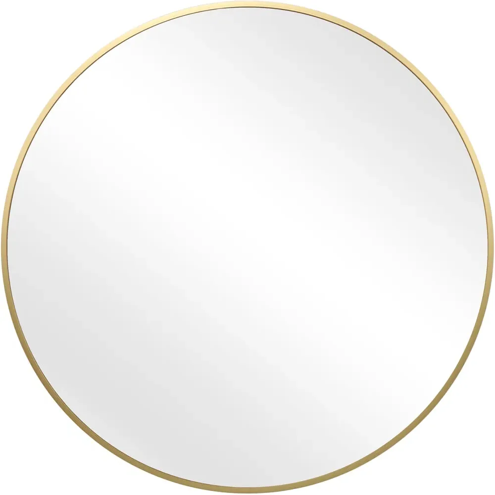 Pandora Round Wall Mirror - Gold, Aluminium Alloy