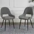 Pebble Set of 2 Dining Chairs - Light Grey, Boucle