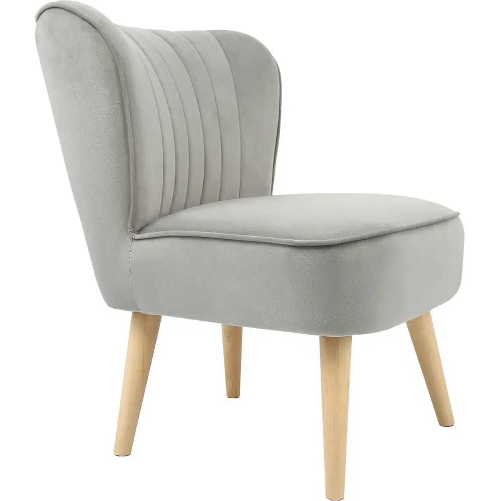 Shaun Accent Chair - Grey, Velvet